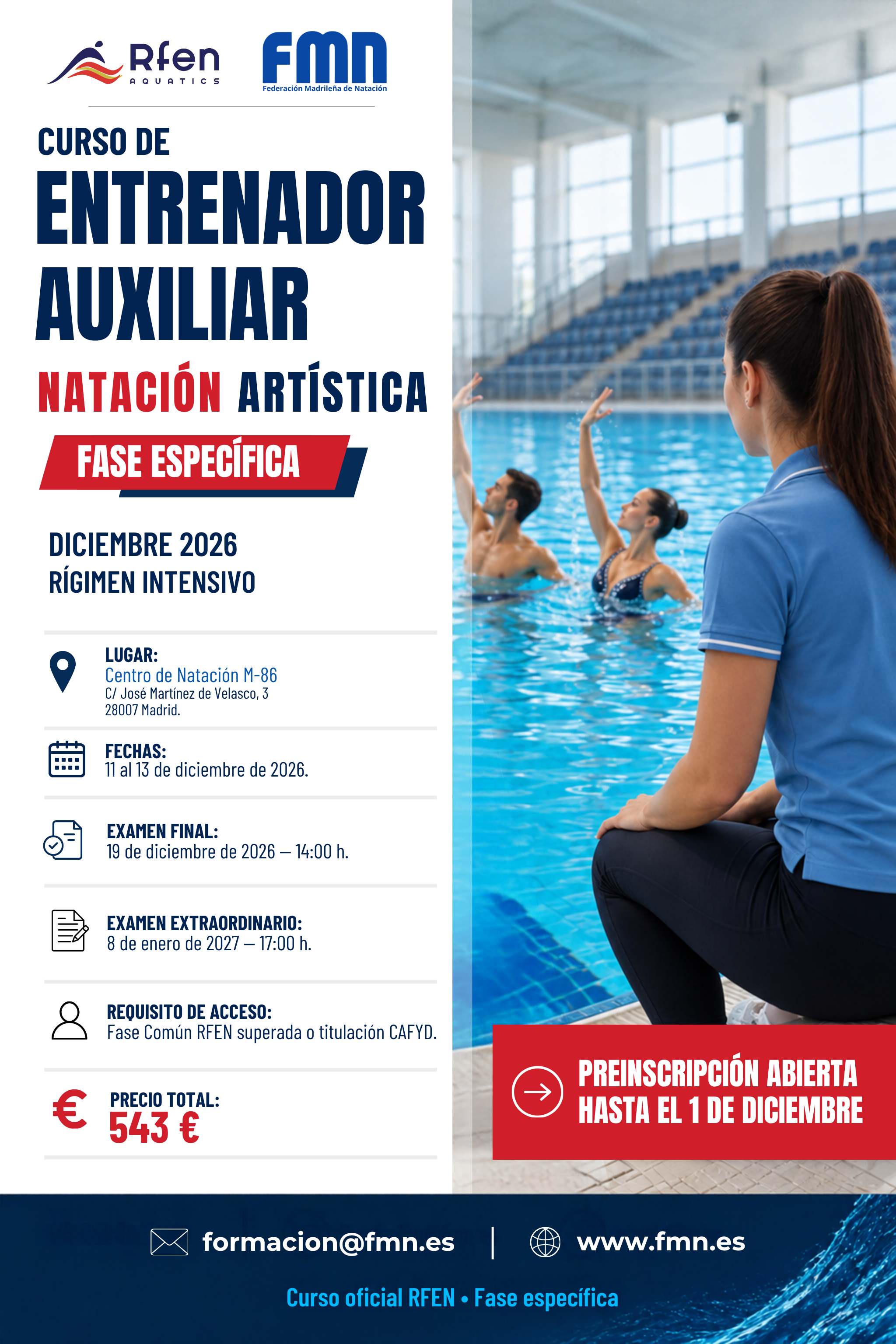 Curso Entrenador Auxiliar de Natación Artística